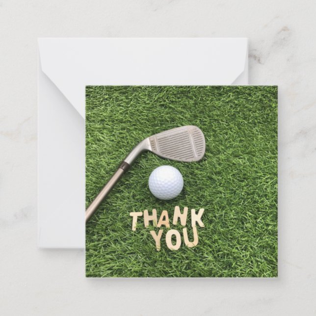 Tarjeta Pequeña Baloncesto de golf con agradecimiento palabra sobr (Anverso)