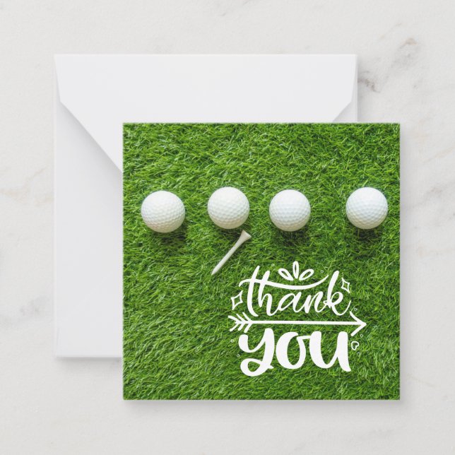 Tarjeta Pequeña Baloncesto de golf con muchas gracias sobre césped (Anverso)