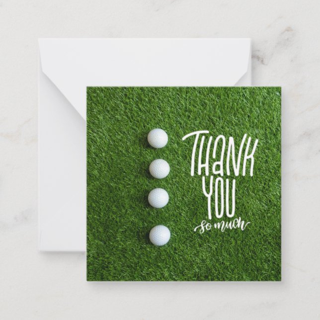 Tarjeta Pequeña Baloncesto de golf con muchas gracias sobre césped (Anverso)