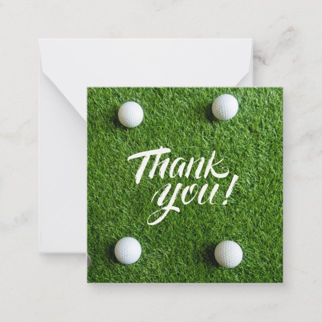 Tarjeta Pequeña Baloncesto de golf con palabras de agradecimiento  (Anverso)