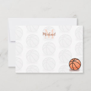 Tarjeta Pequeña Balones de Baloncesto Chicos Hombres Nombre Person