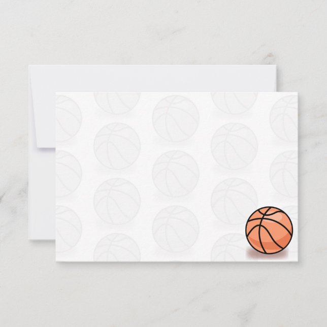 Tarjeta Pequeña Balones de Baloncesto en Blanco (Anverso)
