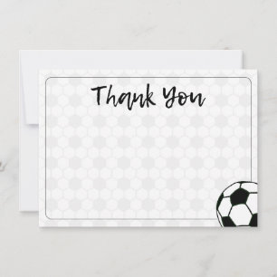 Tarjeta Pequeña Balones de Fútbol Negro y Blanco Elegantes en Blan