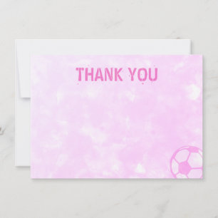 Tarjeta Pequeña Balones de Fútbol Rosa Acuarela en Blanco