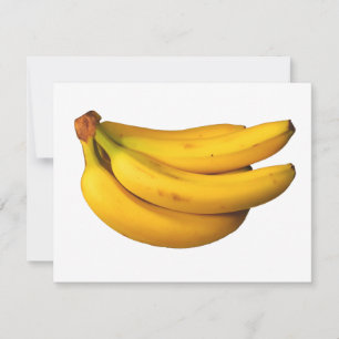Tarjeta Pequeña Bananas amarillas en un racimo rectangular