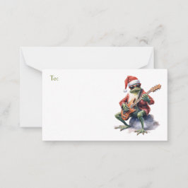 Tarjeta Pequeña Banda de rock de rana para/de regalo