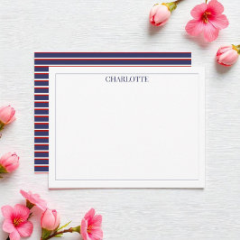 Tarjeta Pequeña Bandas azules de la marina minimalista Moda clásic