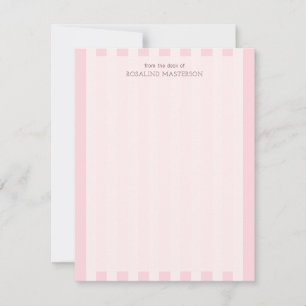Tarjeta Pequeña Bandas rosadas Pastel Elegante Monograma