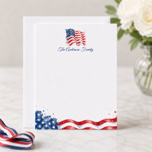 Tarjeta Pequeña Bandera Americana Ondulada Patriótica