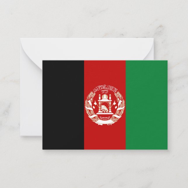 Tarjeta Pequeña Bandera de Afganistán (Anverso)