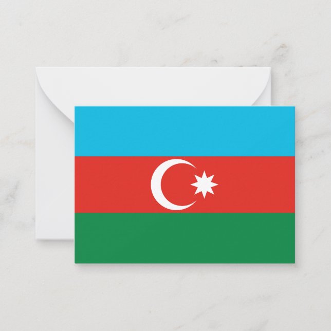 Tarjeta Pequeña Bandera de Azerbaiyán (Anverso)