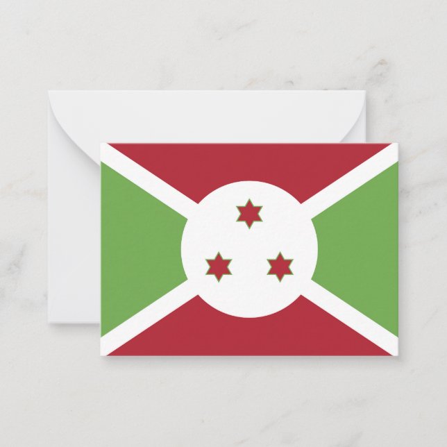 Tarjeta Pequeña Bandera de Burundi (Anverso)