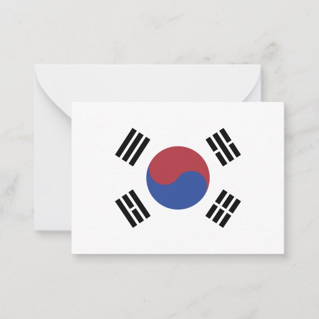 Tarjeta Pequeña Bandera de Corea del Sur (Anverso)