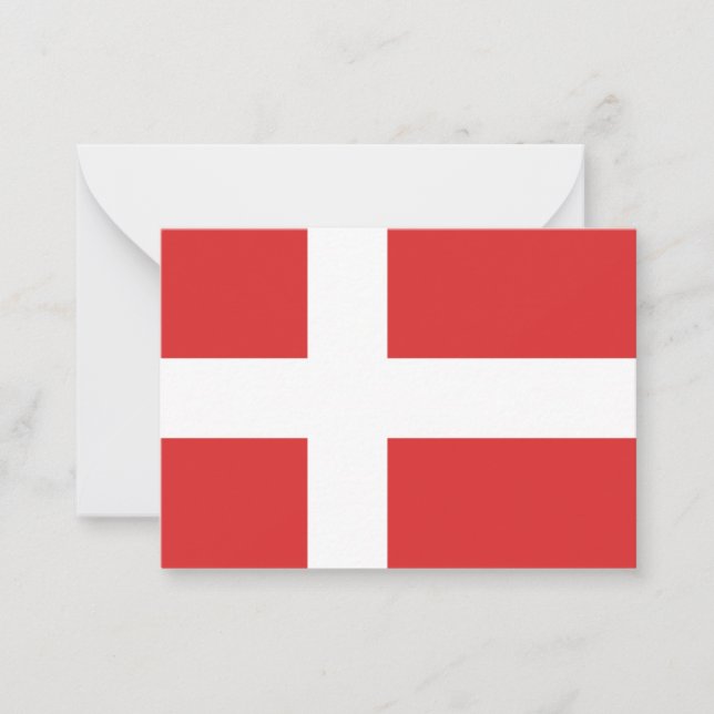 Tarjeta Pequeña Bandera de Dinamarca (Anverso)