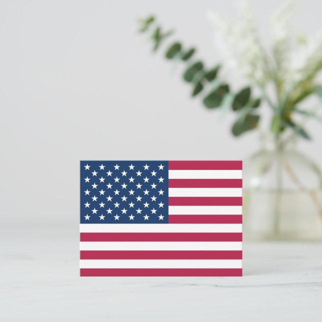 Tarjeta Pequeña Bandera de Estados Unidos (Anverso de pie)