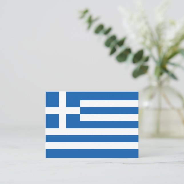 Tarjeta Pequeña Bandera de Grecia (Anverso de pie)