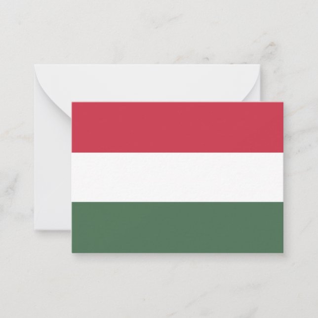 Tarjeta Pequeña Bandera de Hungría (Anverso)