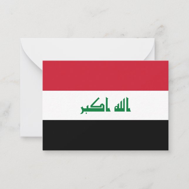 Tarjeta Pequeña Bandera de Iraq (Anverso)