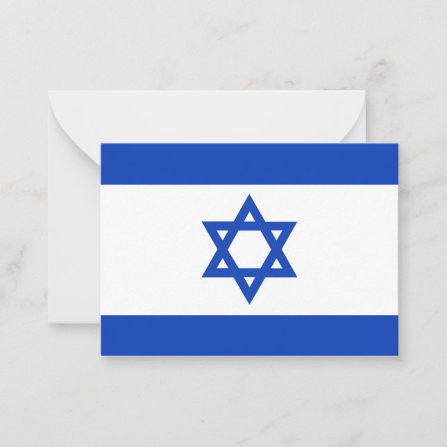 Tarjeta Pequeña Bandera de Israel (Anverso)