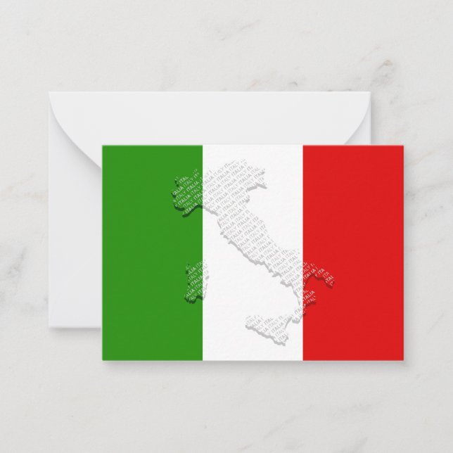 Tarjeta Pequeña Bandera de Italia (Anverso)