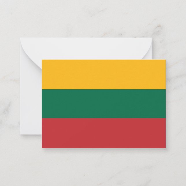 Tarjeta Pequeña Bandera de Lituania (Anverso)