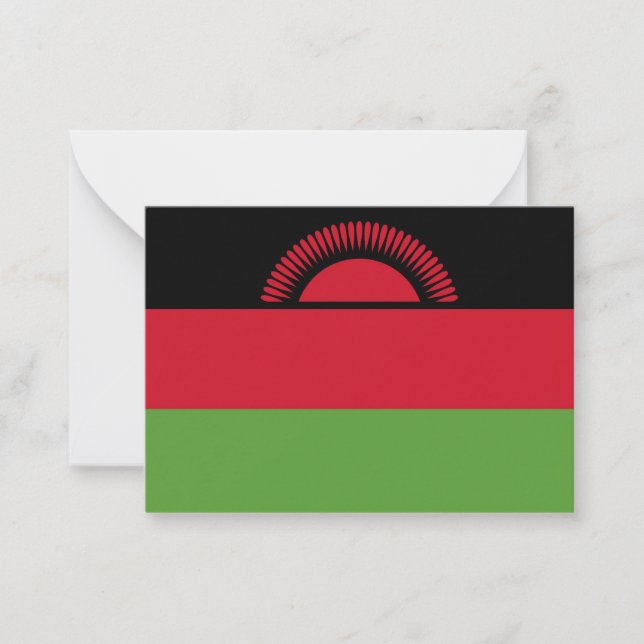 Tarjeta Pequeña Bandera de Malawi (Anverso)