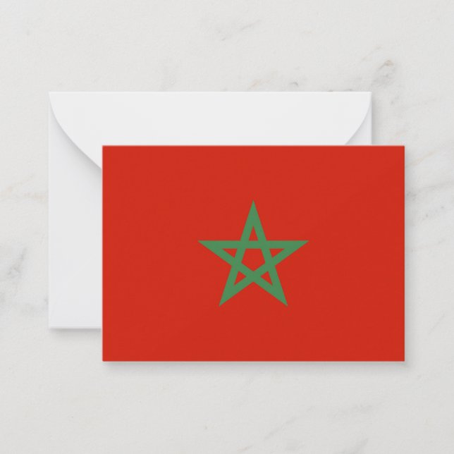 Tarjeta Pequeña Bandera de Marruecos (Anverso)