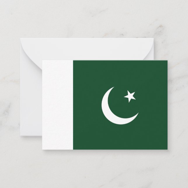 Tarjeta Pequeña Bandera de Pakistán (Anverso)