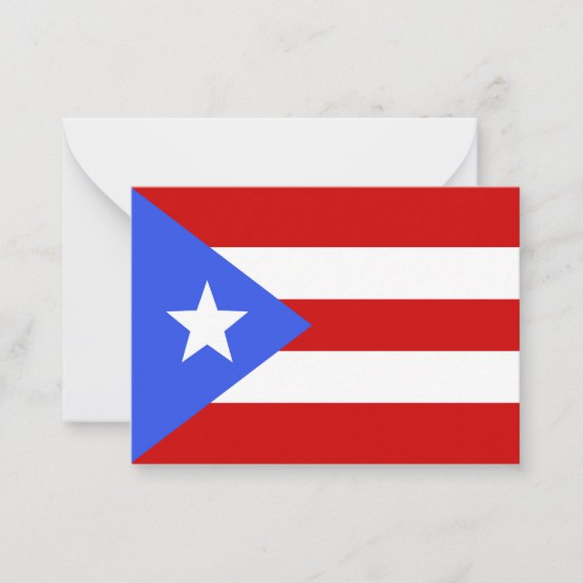 Tarjeta Pequeña Bandera de Puerto Rico (Anverso)