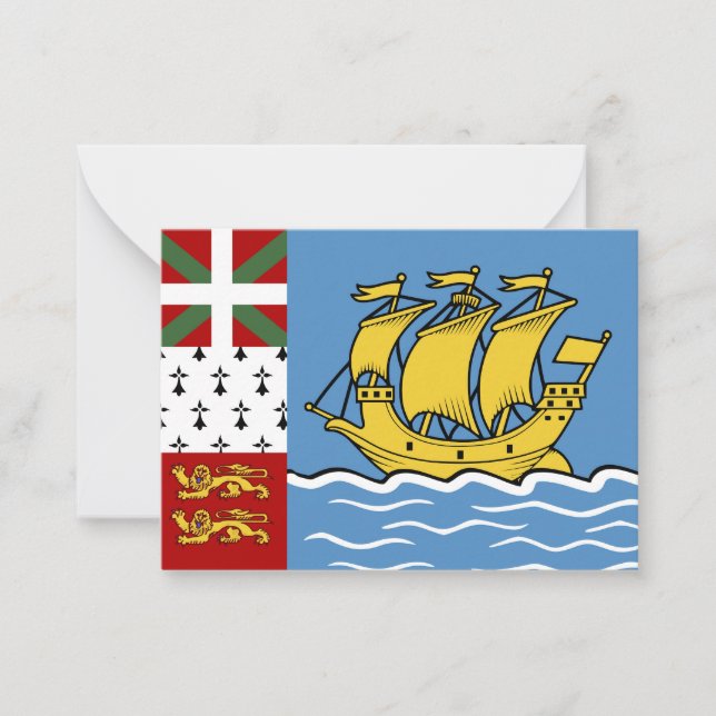 Tarjeta Pequeña Bandera de San Pedro y Miquelón (Anverso)