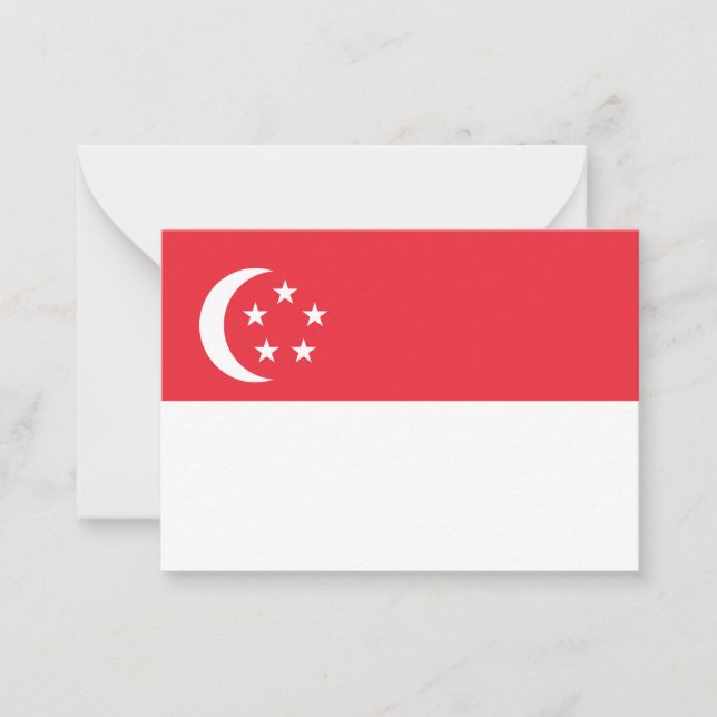 Tarjeta Pequeña Bandera de Singapur (Anverso)