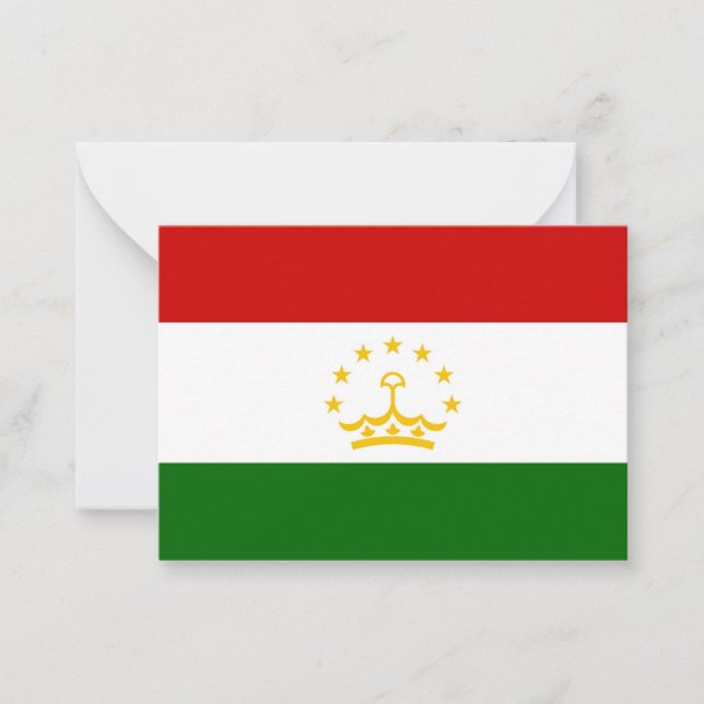Tarjeta Pequeña Bandera de Tayikistán (Anverso)