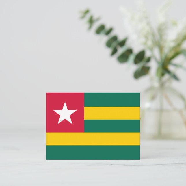 Tarjeta Pequeña Bandera de Togo (Anverso de pie)