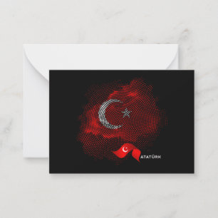 Tarjeta Pequeña bandera de Turquía