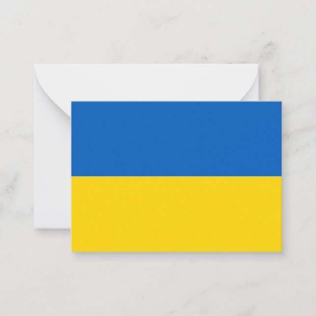 Tarjeta Pequeña Bandera de Ucrania (Anverso)