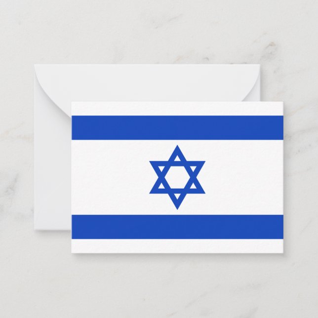 Tarjeta Pequeña Bandera israelí azul blanco patrón moderno patriót (Anverso)