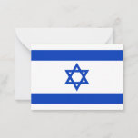 Tarjeta Pequeña Bandera israelí azul blanco patrón moderno patriót<br><div class="desc">Bandera israelí azul y blanco,  patrón moderno,  tarjeta de nota patriótica,  tarjeta de saludo. Bandera israelí.</div>