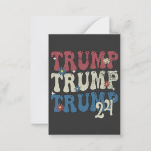 Tarjeta Pequeña Bandera Patriótica Norteamericana Trump 2024 4 De