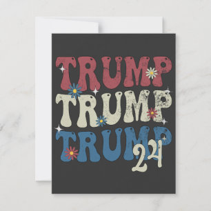 Tarjeta Pequeña Bandera Patriótica Norteamericana Trump 2024 4 De