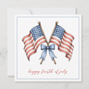 Tarjeta Pequeña Banderas Patrióticas Americanas Cuatro de Julio
