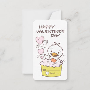 Tarjeta Pequeña Baño de burbujas de patito para el día de San Vale