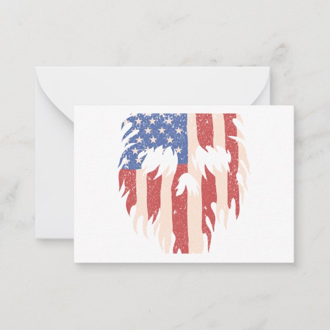 Tarjeta Pequeña Barba de cráneo con bandera de los Estados Unidos  (Anverso)