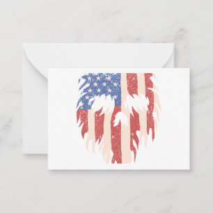 Tarjeta Pequeña Barba de cráneo con bandera de los Estados Unidos 