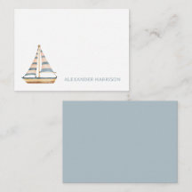 Barco de vela de franja azul acuarela