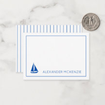 Barco de Vela Personalizado Azul Náutico y Blanco