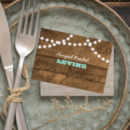 Tarjeta Pequeña Barnwood Lights Verde azulada Bat Mitzvah Note Car