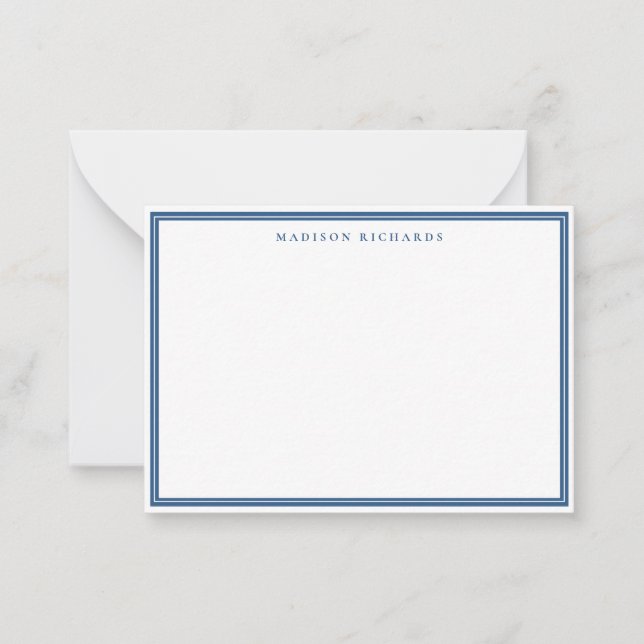Tarjeta Pequeña Basic Light Navy Blue Border Personalized  (Anverso)