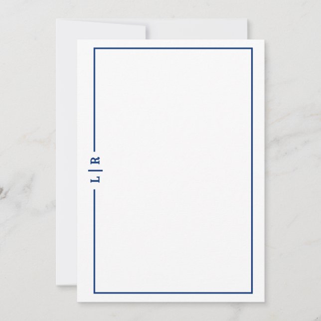 Tarjeta Pequeña Basic Monogram #1 Flat Note Card (Anverso)