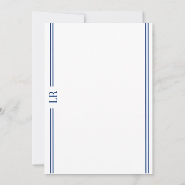 Tarjeta Pequeña Basic Monogram #3 Flat Note Card (Anverso)