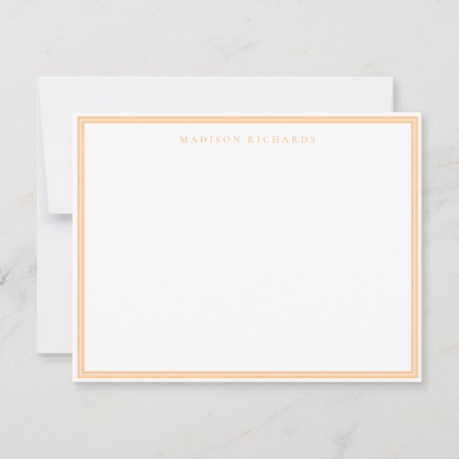 Tarjeta Pequeña Basic Peach Border Personalized  Note Card (Anverso)